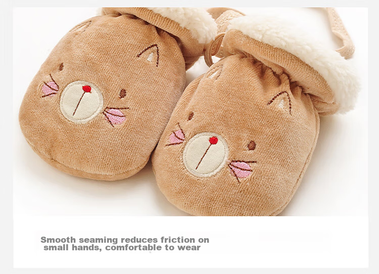 LAXIALIYA Baby Gloves for Autumn And Winter, Suitable for Infants Aged 0-1 Thickened Warm Children's Newborn Infant Fleece-Lined Sleepwear Anti-Freeze 14