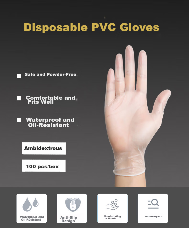 WOLSGIN Disposable PVC Gloves, 100 Pieces, Large Size, Food Grade, Thickened, for Kitchen, Dishwashing, Catering, Cleaning And Inspectio 2