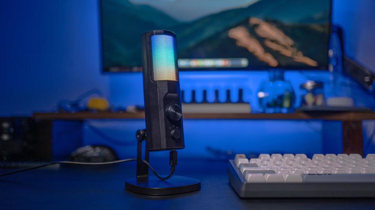 Taidu TSP201 Xingchuan F1 Computer Microphone, Desktop Microphone, USB Port, RGB Lighting Effects, Black 17