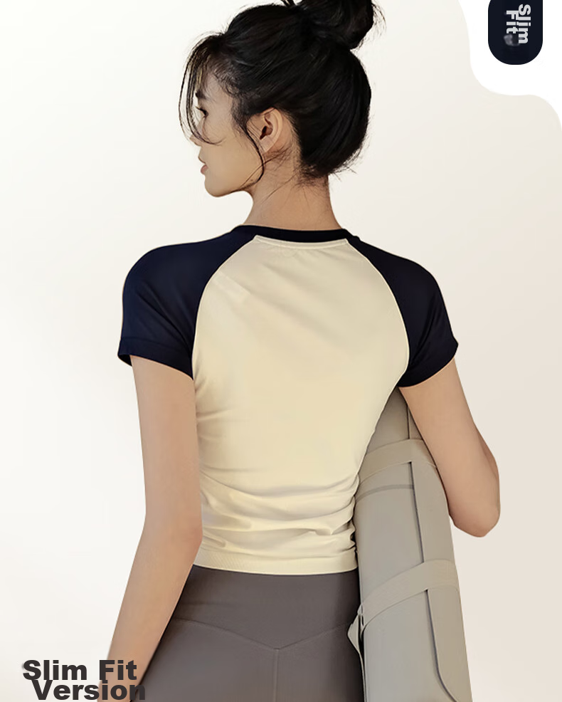 XUEXIMAN Yoga Wear for Women, Summer Sports Short-Sleeve T-Shirt, Pilates Top, Running And Cycling Quick-Dry Fitness Clothing 9