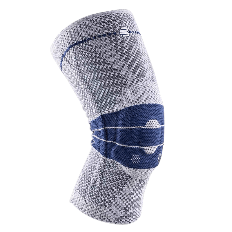 BAUERFEIND Titanium Gray Non-Slip Size 1 Sports Knee Brace, Basketball Running Protective Gear, GenuTrain Single Pack