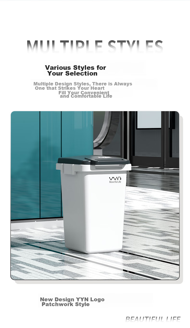 OLPAU Pedal Trash Can, 20L Square Black And Gray, for Home Kitchen Commercial Use in Restaurants And Catering, with Lid, Large Size 11