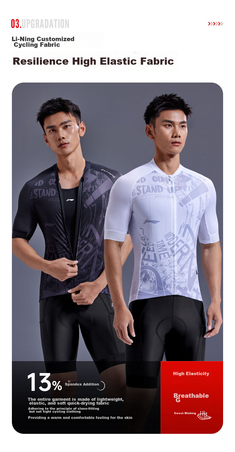 Li-Ning Cycling Jersey for Men And Women, Summer Short-Sleeve Mountain And Road Bike, Sweat-Wicking, Breathable, Quick-Drying Cycling Top Equipment 8