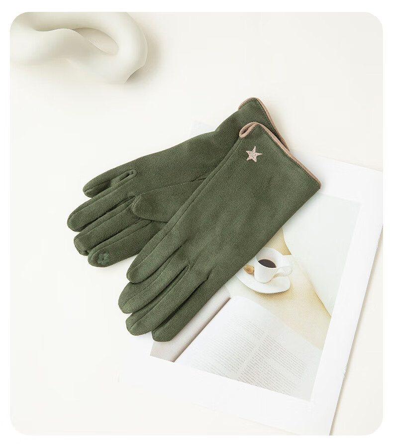 Siggi Women's Gloves, Autumn And Winter Windproof, Warm, Finger-Specific, Thin, Touchscreen Compatible, Fleece-Lined, Simple Solid Color, Cycling And Outdoor Use 15
