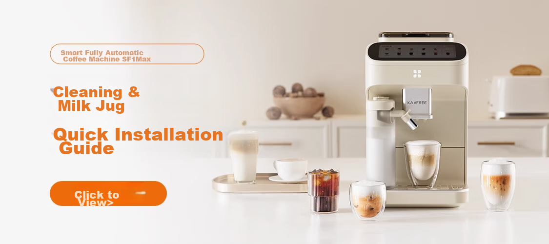 KAxFREE [Flagship Bestseller] Coffee Machine, Home Fully Automatic Coffee Maker with Fresh Grinding And Cold Brew, Italian-Style, Large Touch Screen, Dual Temperature Dual Extraction, SF1 Max, Moon White 1