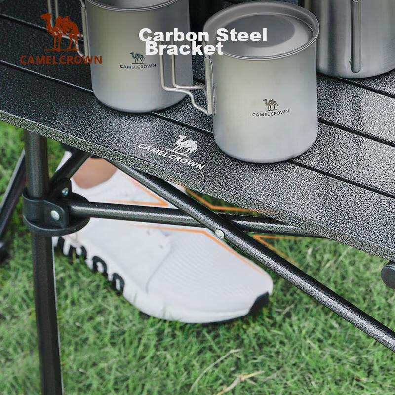 CAMEL Outdoor Folding Table, Aluminum Alloy Picnic Table, Portable Camping Barbecue Table, Park Picnic Table, Home Outdoor Cooking Equipment