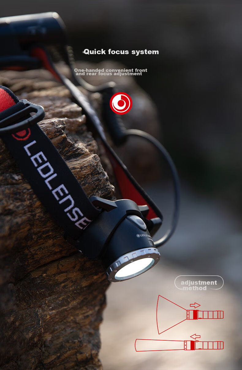 LED LENSER H8R High-Power Headlamp Long Battery Life Outdoor Lighting 18650 Rechargeable Waterproof Zoomable 5