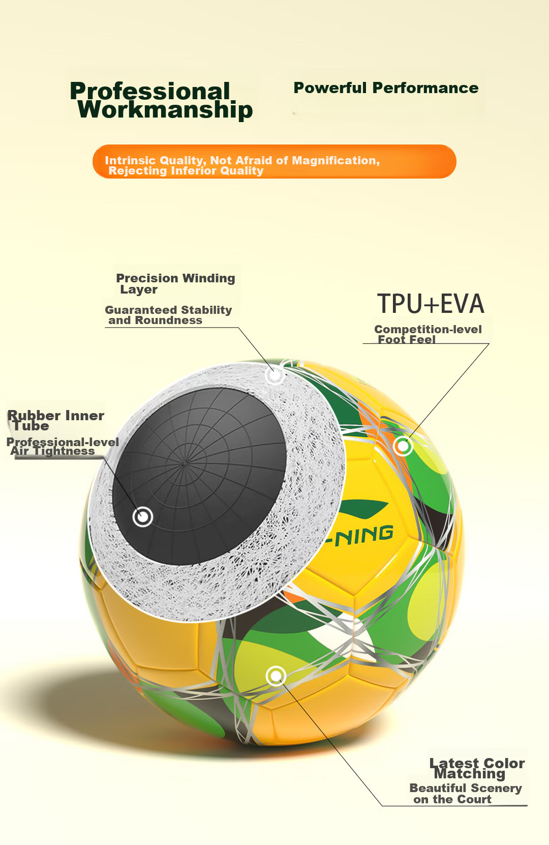 Li-Ning Soccer Ball Size 5 for Adults, Children, Teenagers, Middle School Students, Standard Professional Competition Training, Specialized Size 5 for Primary And Secondary School Students 4