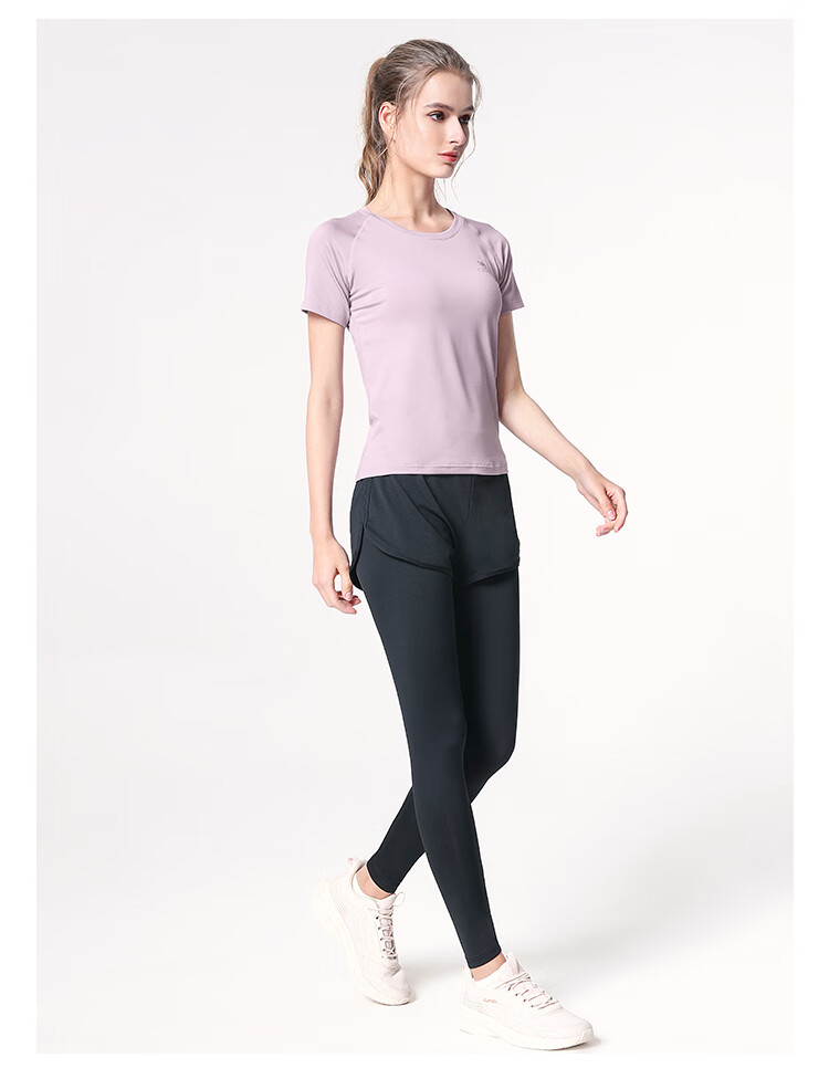 CAMEL Women's Sportswear Set, New Yoga Fitness Pilates Elastic Short-Sleeve Shorts And Pants Five-Piece Workout Outfit 20
