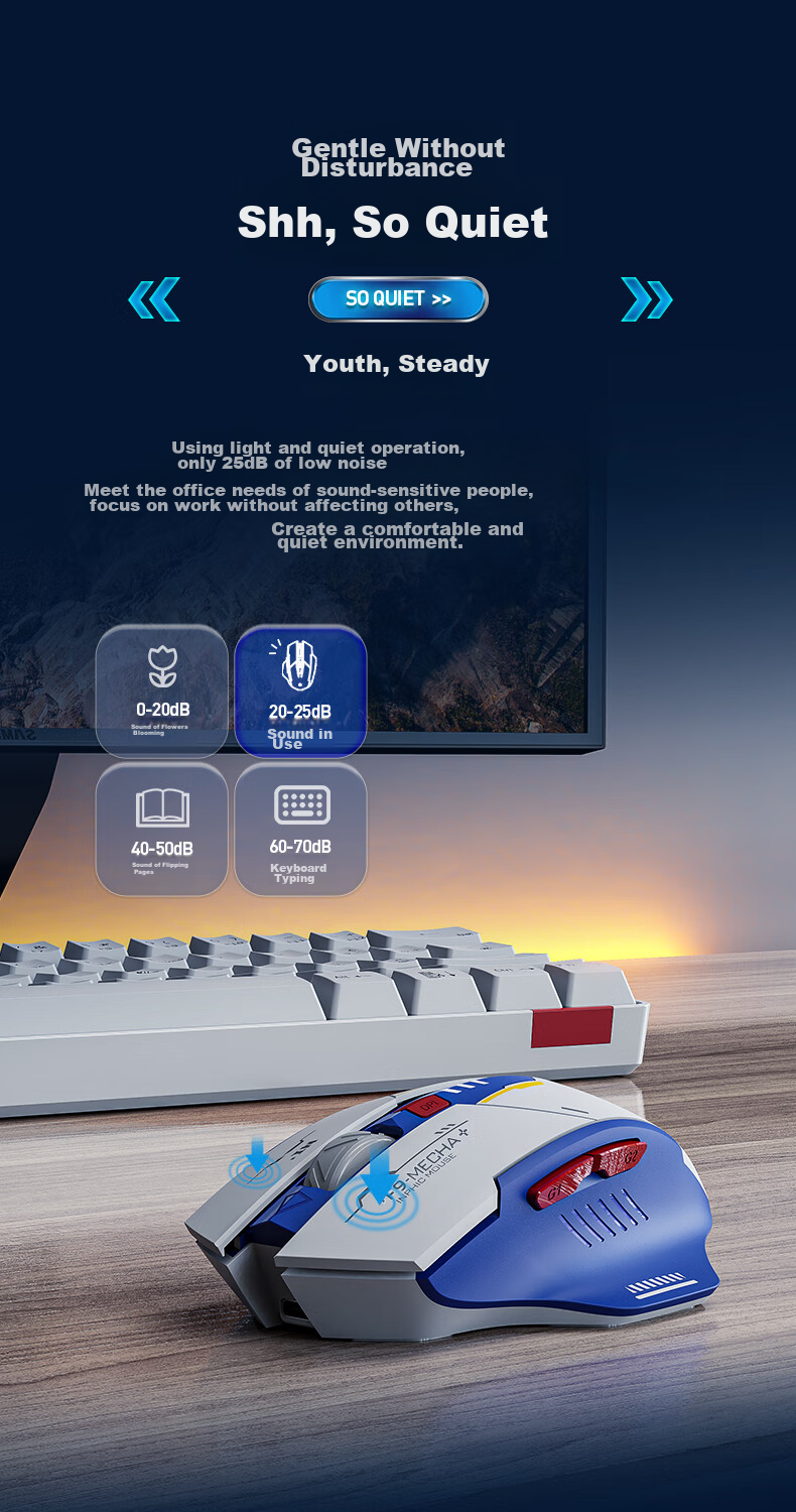 INPHIC F9 Wireless Gaming Mouse Wired Bluetooth Tri-mode Office Mouse Right-handed Hardware Macro Desktop Laptop 2.4G Portable 12800DPI V2 Silent Edition 2