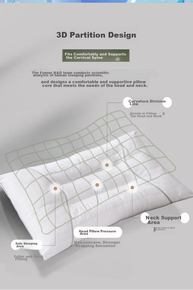 FUANNA Pillow, Tea-Scented Cassia Seed Cervical Pillow, Pure Cotton Antibacterial Herbal Pillow Core, Comfortable Sleeping Neck Support Pillow, Single Piece 74*48cm 8