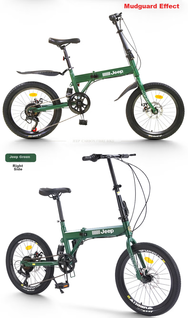 Jeep Mountain Bike, 20-Inch, Rear Suspension, Foldable, Variable Speed, Adult And Student Commuter Bike, for Men And Wome 12