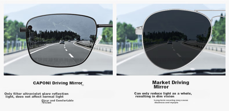 CAPONI Photochromic Polarized Sunglasses for Men, Day And Night Use, Driving-Specific Night Vision Glasses, Anti-Glare High Beam Protectio 9