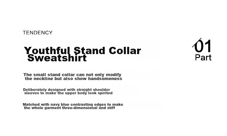 Dme [Stand-Up Collar Contrasting Trim Sweatshirt], Spring And Autumn Design, Stylish, Slimming, Long-Sleeve Casual Jacket for Wome 6