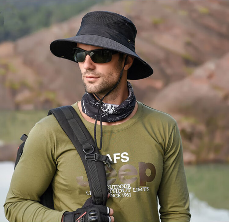 GLO-STORY Sun Hat for Men, Outdoor Fishing Hiking Cap, Men's Sun Protection Hat, Fisherman Hat for Me 2