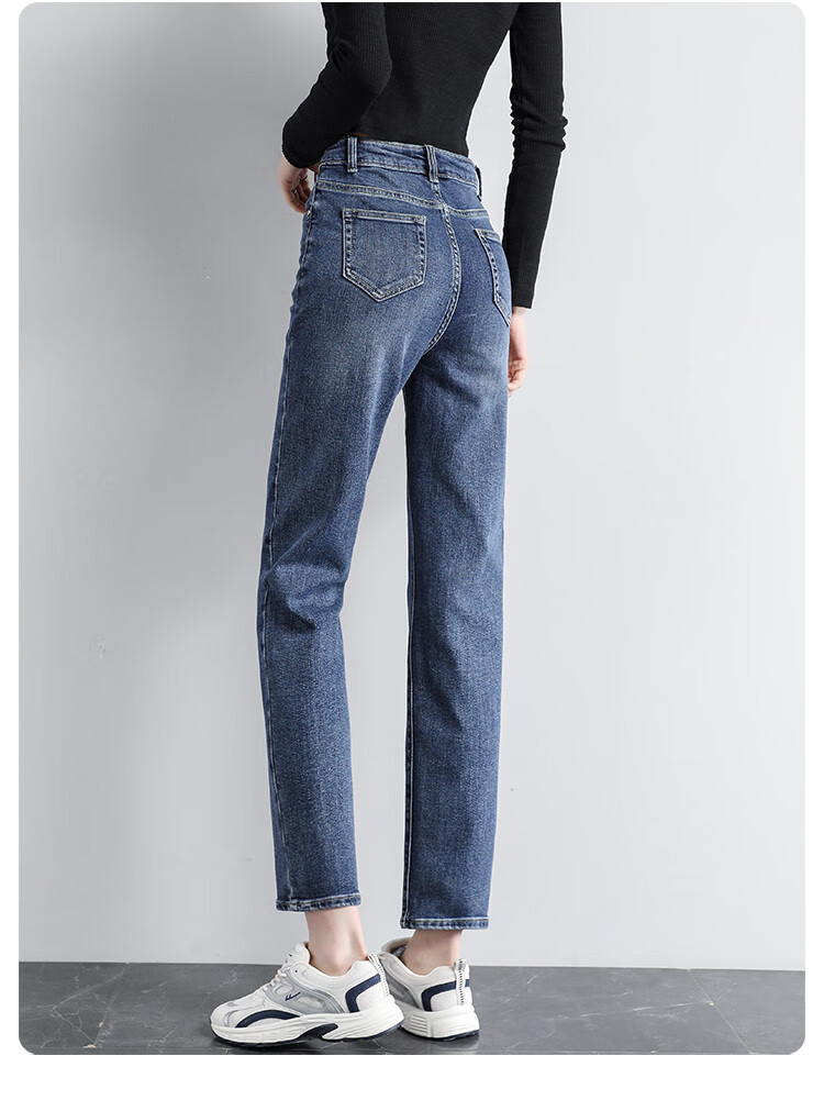 Jeanswest Vintage Low-Waist Slim Fit Stretch Flared Jeans for Women, Dark Blue XL 12