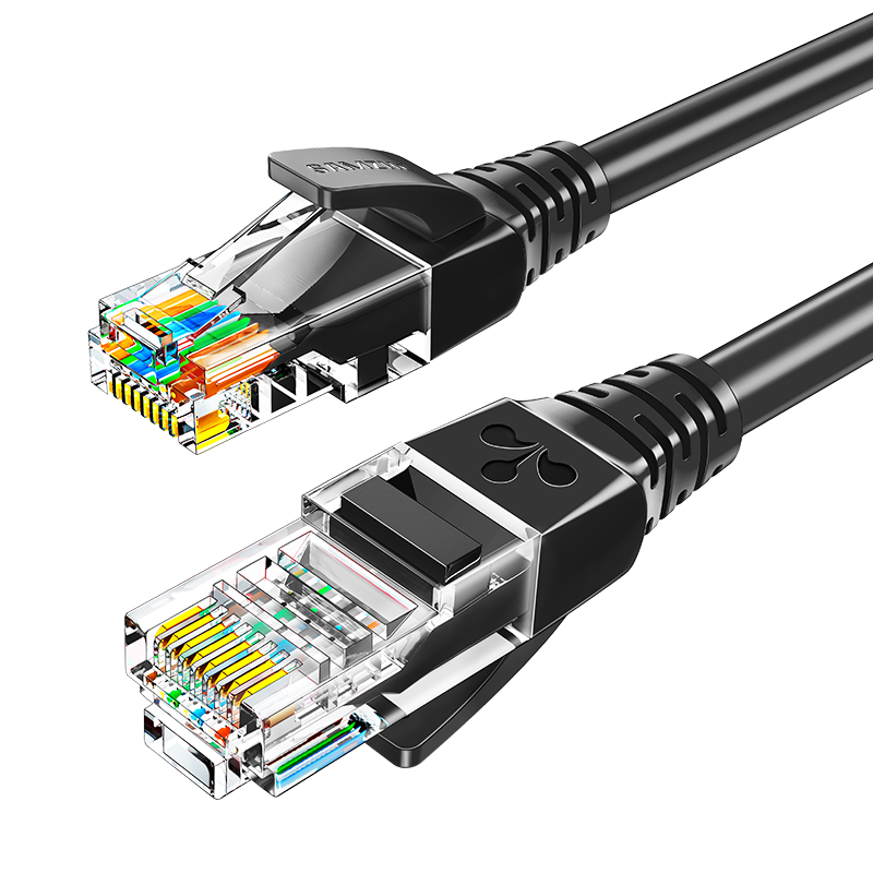 SAMZHE CAT5e High-Speed Gigabit Ethernet Cable, 0.5 Meter, Engineering/Broadband Computer Home Connection Jumper Cable, Finished Network Cable, Black, SH-1005