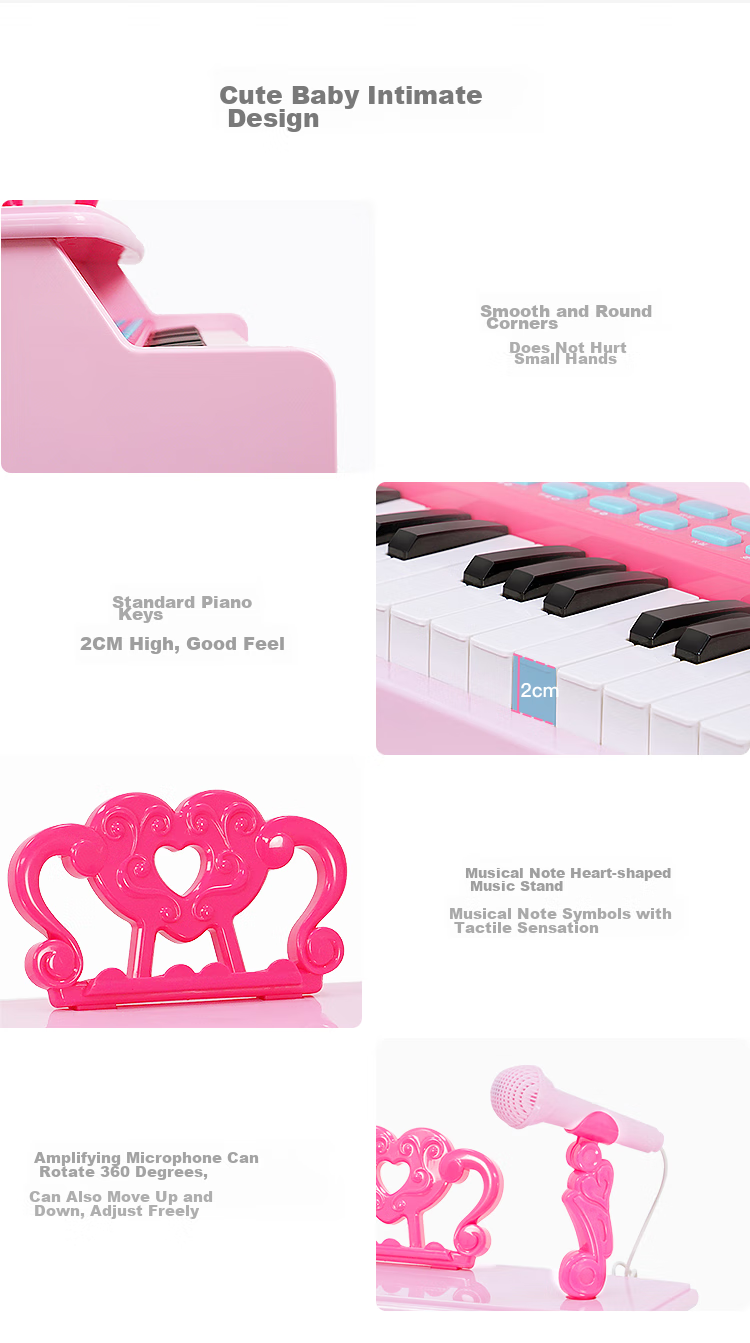 QIAO WA BAO BEI Children's Small Piano Toy, Electronic Keyboard for Girls And Toddlers, Beginner's Instrument for Ages 1-2 Birthday Gift, Mid-Autumn Festival Present 15