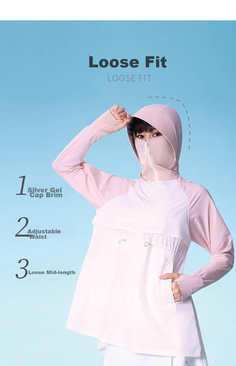 CAMEL [Camellia] Outdoor Sun Protection Clothing for Women, New Summer Style, UV Protection, Waist-Cinching Sun Protection Garment 3