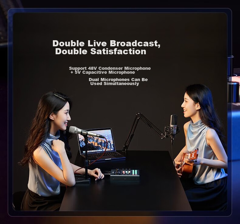 Feilipu Mobile And Computer Compatible Live Streaming Sound Card Bluetooth Accompaniment Professional Live Streaming Equipment Plug And Play Live Recording DLM3025C Sound Card + Handheld Microphone Complete Set 25