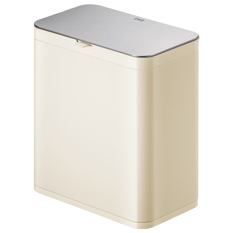 EKO Wall-Mounted Trash Can, 7L Cream White, Household with Lid, Stainless Steel, for Kitchen And Bathroom, Large Size, Recommended by Zhang Ruoyun, Model 9008