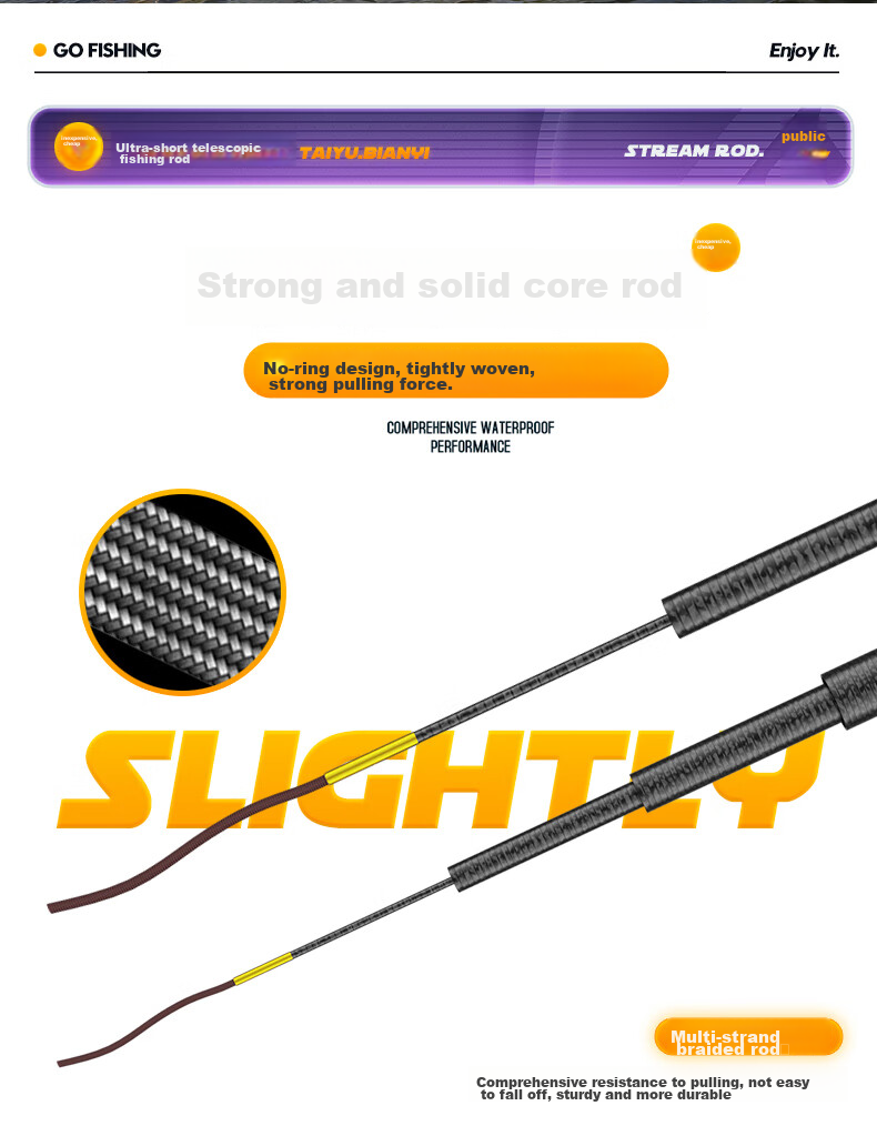 Taiyu 5.4-Meter Fishing Rod, Short Section Stream Rod, 37-Tune Carbon Fiber Ultra-Light Ultra-Hard Hand Rod, Carp And Crucian Carp Rod Set 12