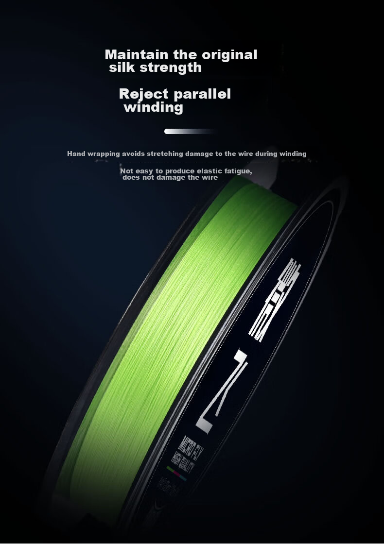 Guowangliya PE Fishing Line, Micro-Line, Ultra-Thin Long-Casting Small Bait Fishing Line, Size 0.6, 100 Meters - Green - 8 Braided 10