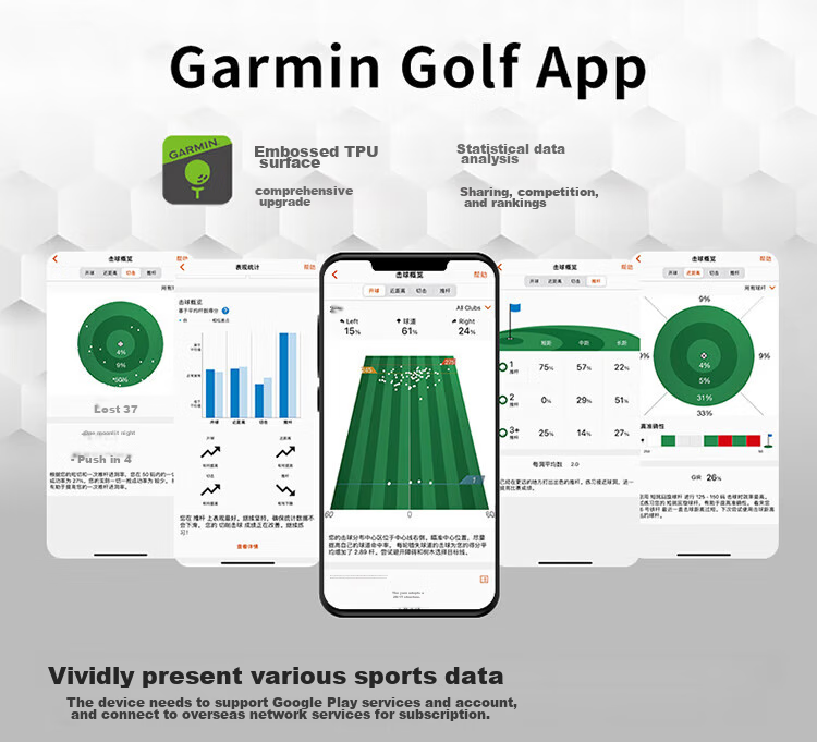 GARMIN Approach S70 Midnight Black Golf Heart Rate Running Outdoor Sports Smartwatch Birthday Gift 18