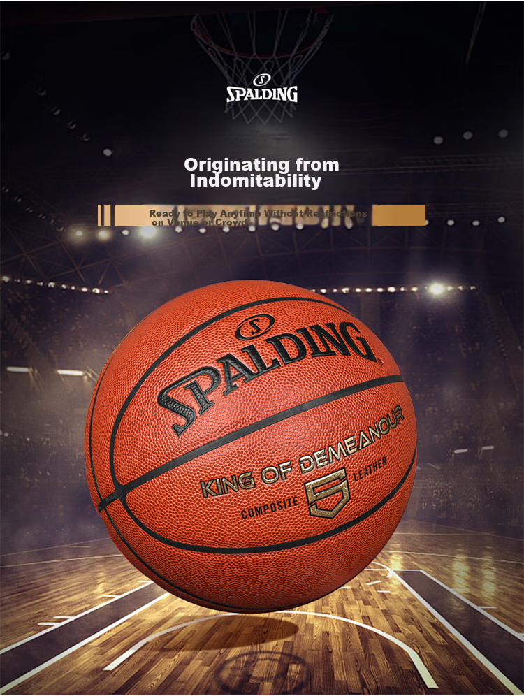 SPALDING Basketball Size 5 Indoor/outdoor Wear-Resistant Dual-Use PU Material Youth Children's Basketball 77-476Y5 10