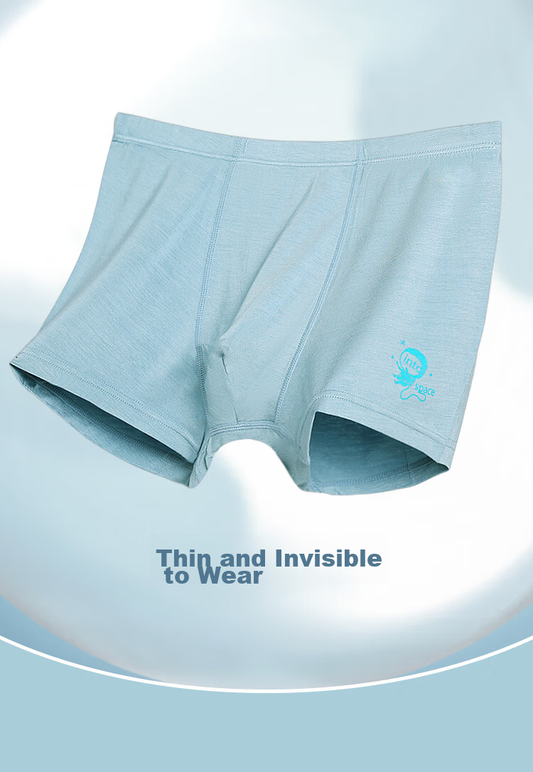 Hodohome Children's Underwear, Boys' Modal Blend Boxer Briefs, 3A Grade Mugwort Antibacterial Crotch, Square-Leg Underwear, 101 130 5