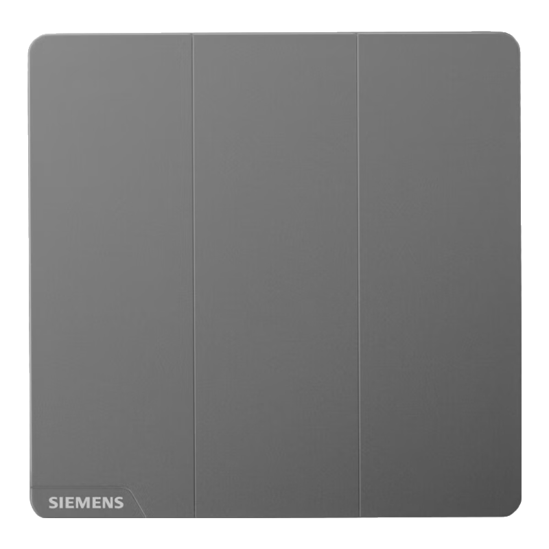 SIEMENS Switch Panel, Three-Gang Single-Control Switch, 86-Type Concealed Switch, Bright Deep Gray Silver