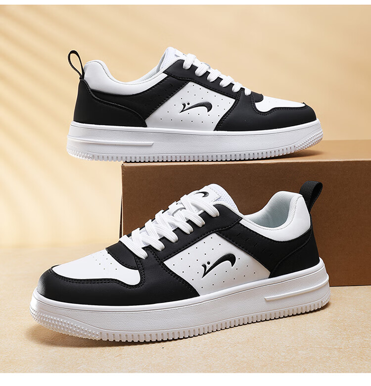 Guirenniao Women's Sneakers New Couple Casual Shoes Thick Sole Sports Shoes White/Black Size 38 7