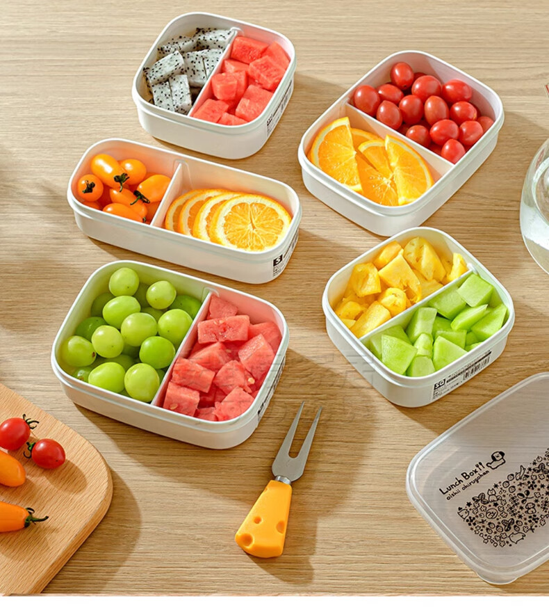KATEI STORY Imported Fruit Box, Portable Lunch Box for Elementary School Students, Food-Grade Bento Box, Fresh-Keeping Container, Small Lunch Box, Nut Box, Sealed Container 13