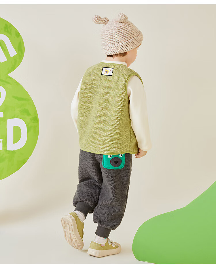 MQDMINI Children's Clothing Vest, Boys And Girls Fleece Vest, Two-Way Wear Vest, Baby Early Spring Inner And Outer Wear, Sleeveless Jacket, Suitable for Three Seasons 13