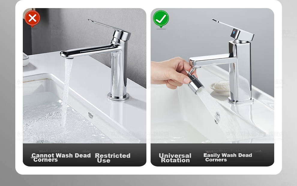 Submarine QP-16 Mechanical Arm Faucet Aerator with Universal Rotation, Dual Water Outlet Modes, Built-in Removable Filter Core 9