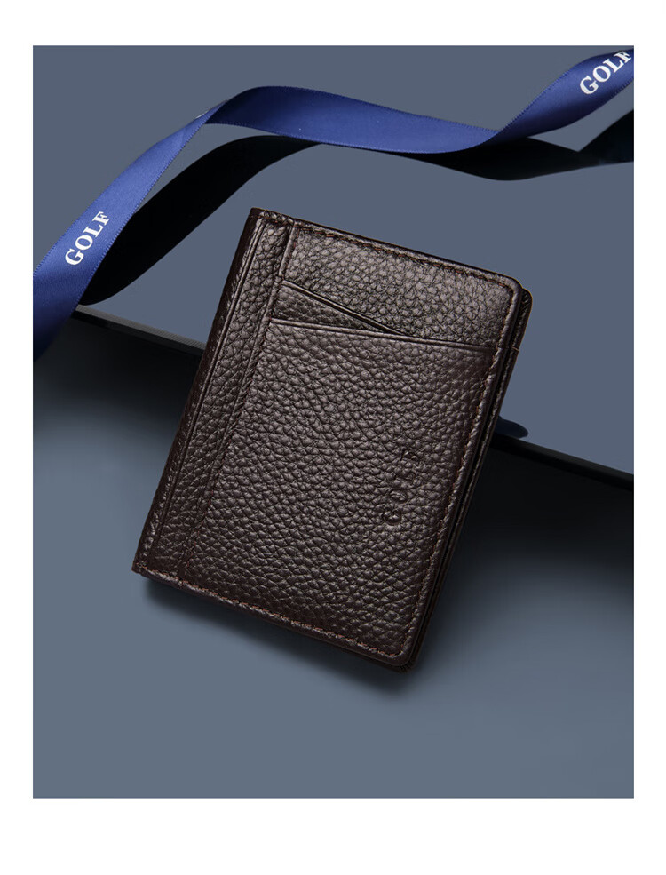 GOLF Card Holder, Men's Top-Grain Leather Driving License Holder, Multi-Card Slots for Women, Bank ID Card Holder, Ultra-Thin Card Sleeve 16