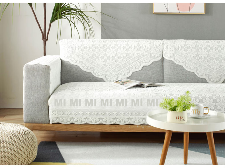 Jingxun Lace Sofa Cushion, Sofa Cover, Thickened Backrest Cover, All-Season Armrest Towel, 90*180 8