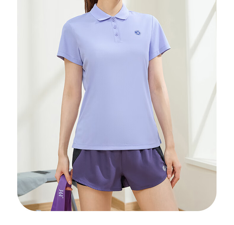 361° Women's Short-Sleeve T-Shirt, Summer New Style Quick-Dry Polo Shirt, Sports Running Loose Top, 662624112H-2 75