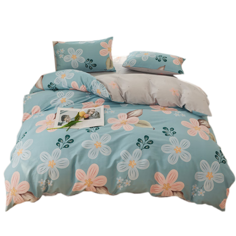 Grace Class A 7A Antibacterial Pure Cotton Duvet Cover, Double Size for Home Use, All-Cotton Bedding Cover, Anti-Dirt Duvet Cover, 220*240cm, Floral Patter