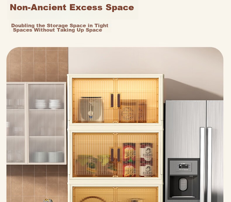 Shunyou Storage Cabinet, Wheeled Organizer Box, Foldable Wardrobe, Kitchen Storage Unit SY-608 11