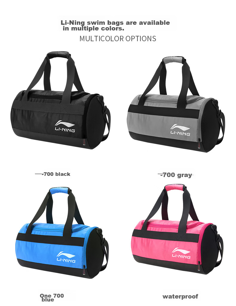 Li-Ning Swimming Bag Beach Water Storage Waterproof Pouch with Dry And Wet Separation for Men And Women, Model 700-1, Black 3