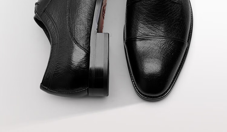 Goldlion Men's Derby Shoes, Business Formal Shoes, Fashionable And Comfortable Leather Shoes G521330304AAA Black Size 39 4