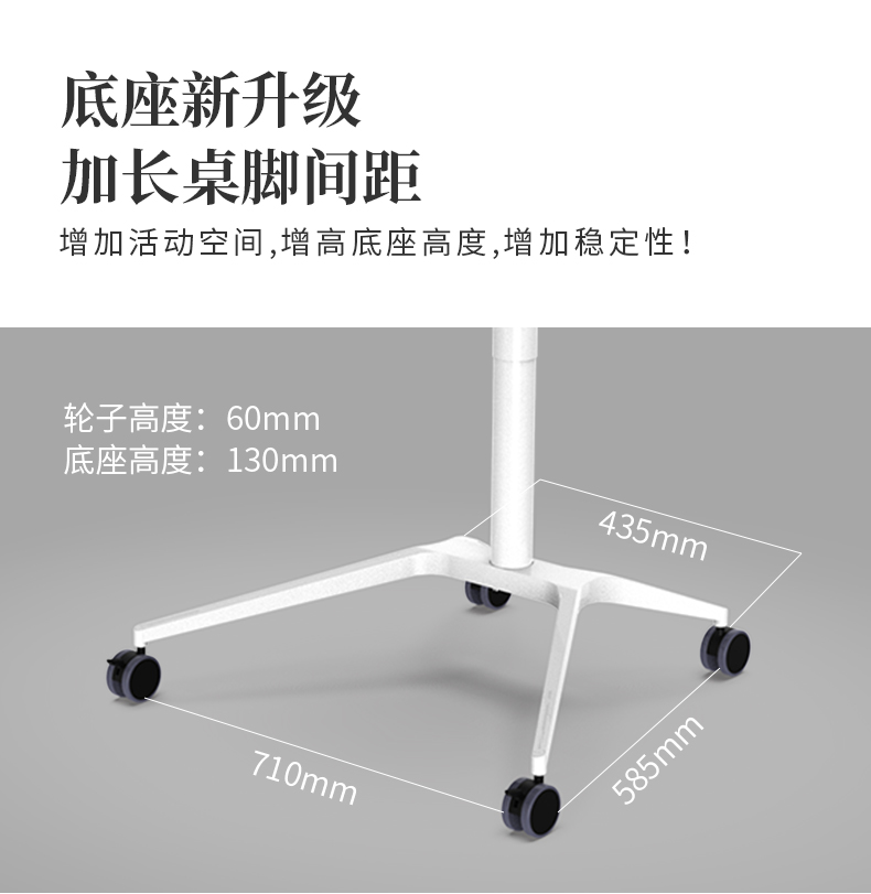 ECOLUS Adjustable Height Computer Desk, Movable Study Training Conference Desk, Standing Office Support LST801WT 9