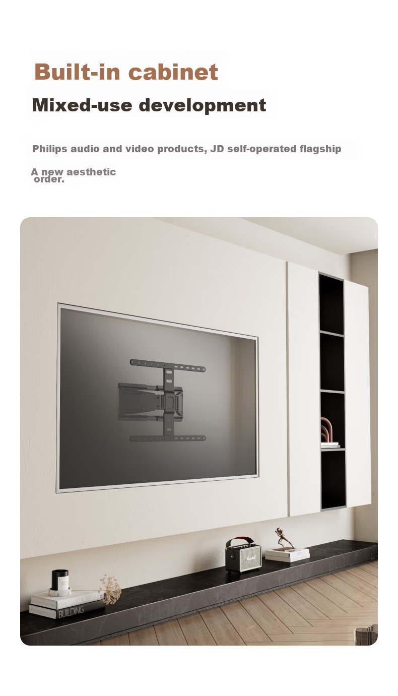 Brateck (43-85 Inch) Ultra-Thin TV Wall Mount, 65-Inch TV Bracket, 75-Inch TV Mount, Rotating And Extendable Wall Mount, TV Stand X58 9