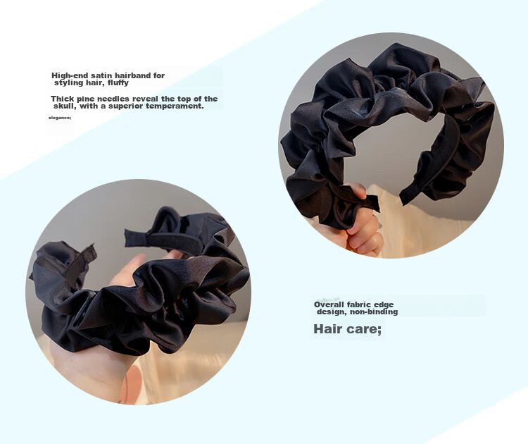 CHIMERA French Vintage Headband with High Crown, Pleated Satin Band for Face-Slimming And Outdoor Wear, Women's Hair Accessory, Mid-Autumn Festival Gift 10
