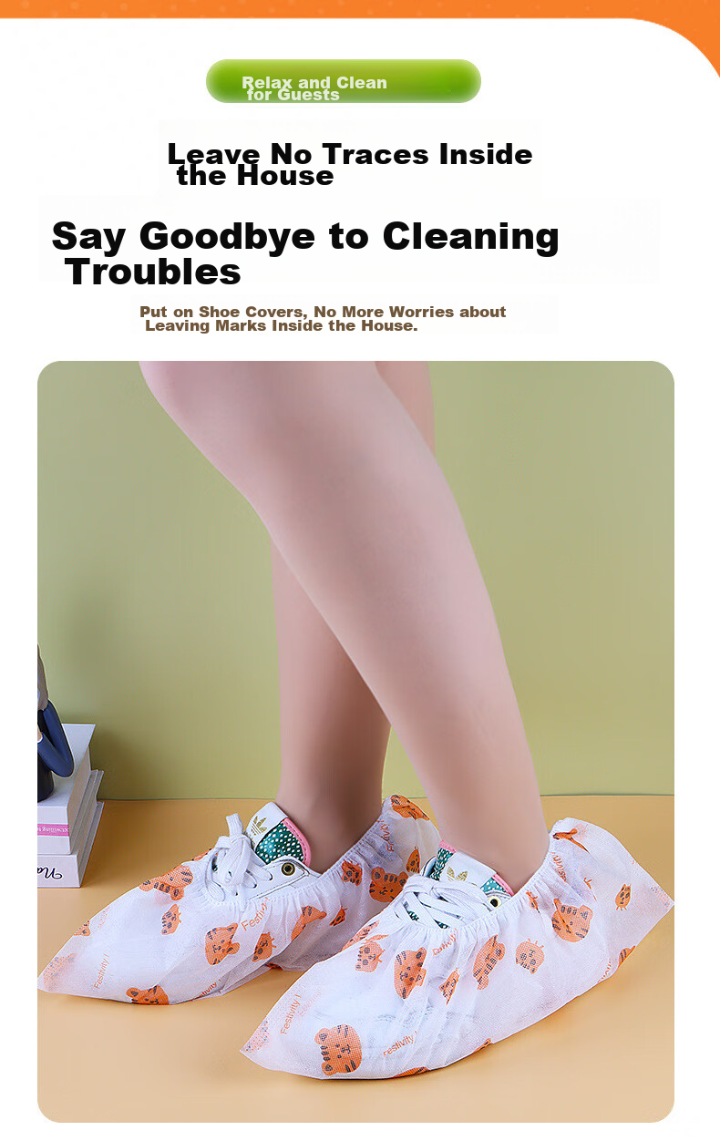 JOYTOUR Disposable Shoe Covers [100 Pieces], Thickened Non-Woven Fabric, Dustproof, Breathable, Indoor Foot Covers, Non-Slip, for Home Use And Guest Receptio 19