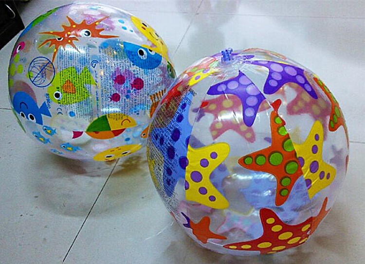 INTEX Underwater World Beach Ball, Four-Color Transparent Beach Ball Children's Toy Ball 32cm Pattern Randomly Sent 59040 11