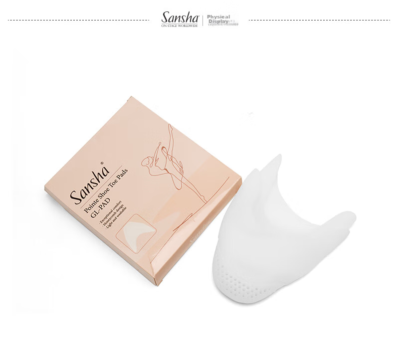 Sansha Ballet Pointe Shoes, Ultra-Soft Gel Toe Protectors, Honeycomb-Shaped Toe Protection Covers, Comfortable 7