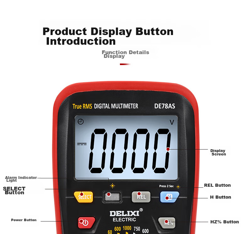 Delixi Electric High-Precision Digital Multimeter Multifunctional Digital Voltage Tester DEM11+ 19