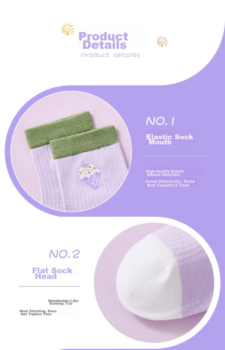 Langsha Children's Socks Girls Summer Thin Mesh Socks Mid-Calf Socks for Older Kids Baby Student Socks 5 Pairs 2XL 13